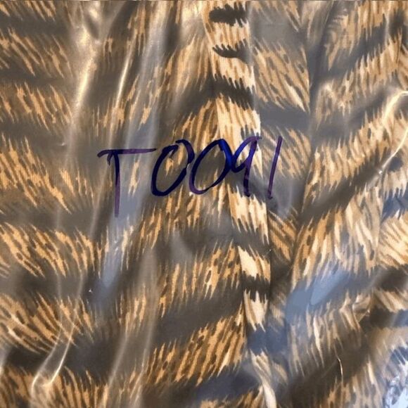 Tiger Print High Waisted Flare Stretch Pants Legging Soft Black Brown Size Small - Picture 10 of 11